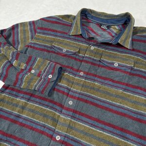 Eddie Bauer Men's 2XL Flannel Stripe Long Sleeve Button Up Shirt